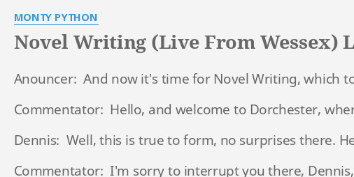 Live Novel Writing