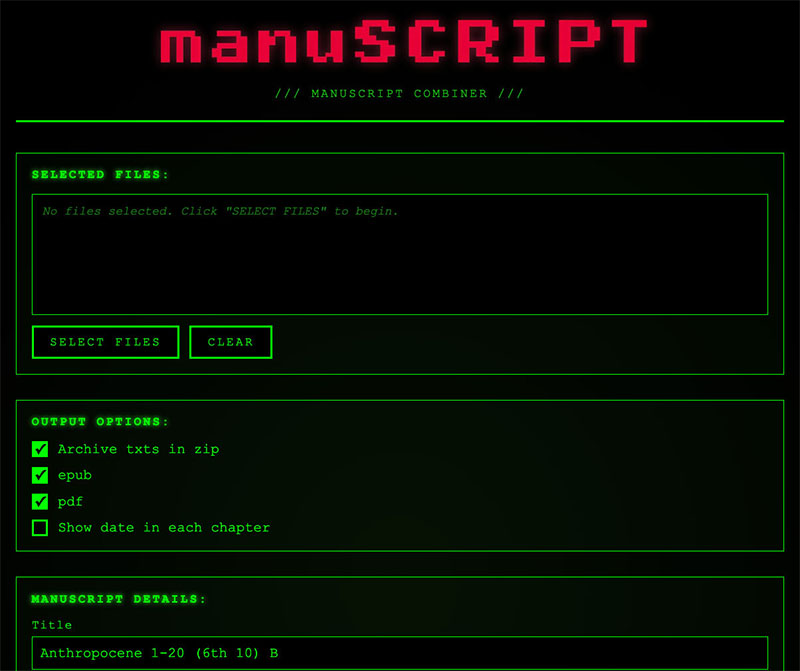manuSCRIPT No bold, no italic, no layout. Just words.